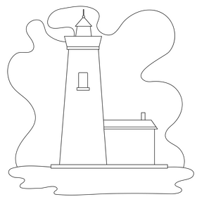 Fisgard lighthouse drawing black and white clipart