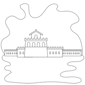 Great wall of china drawing black and white clipart