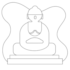 Great buddha drawing black and white clipart