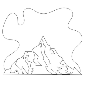 Mount everest drawing black and white clipart