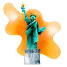 Statue of liberty illustration vector free download