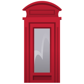 Traditional red british telephone box clipart