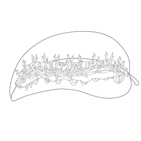 Buckeye caterpillar drawing black and white clipart