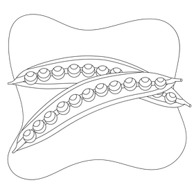 Green pea drawing black and white clipart