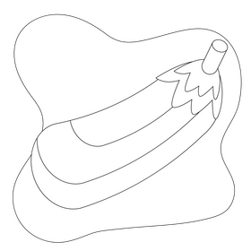 Eggplant drawing black and white clipart