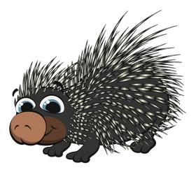 Porcupine cartoon clipart
