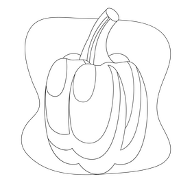 Bell pepper drawing black and white clipart