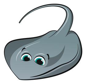 Stingray cartoon clipart