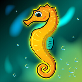 Seahorse cartoon vector