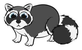 Raccoon cartoon clipart