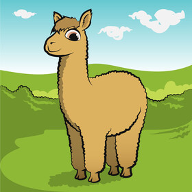 Llama alpaca cartoon vector