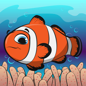 Clownfish cartoon vector