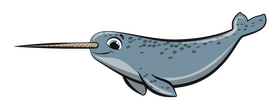 Narwhal cartoon clipart