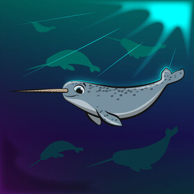 Narwhal cartoon vector