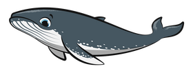 Humpback whale cartoon clipart