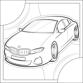 BMW 3 Series black and white vector