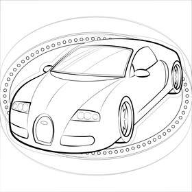 Bugatti Veyron black and white vector