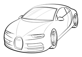 Bugatti Chiron drawing black and white clipart