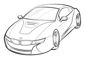 BMW i8 drawing black and white clipart