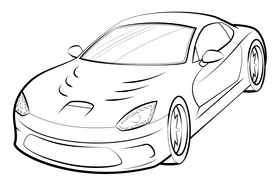 Dodge Viper drawing black and white clipart