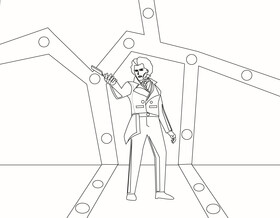 Demon barber drawing black and white vector