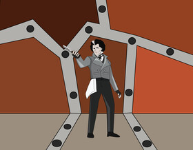 Demon barber drawing vector