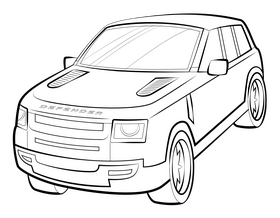 Land Rover Defender drawing black and white clipart