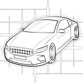 Volvo Polestar 1 black and white vector