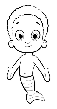 Bubble Guppies, Oona black and white clipart free download