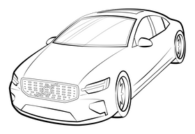 Volvo s60 drawing black and white clipart