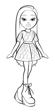 Bratz Dolls, Jade black and white clipart