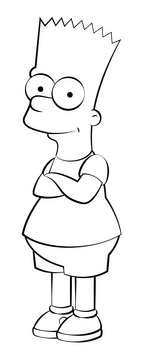 Simpsons, Homer black and white clipart