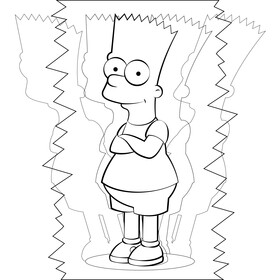 Simpsons, Homer drawing black and white vector