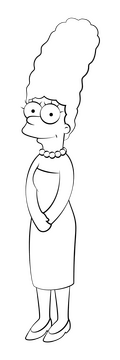 Simpsons, Marge black and white clipart
