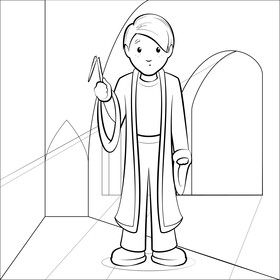 Harry potter, ron drawing black and white vector