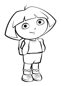 Dora the Explorer, Dora black and white clipart