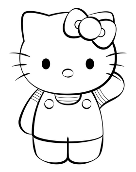 Hello Kitty black and white clipart