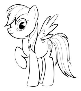My Little Pony, Rainbow Dash black and white clipart