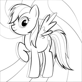 My Little Pony, Rainbow Dash drawing black and white vector