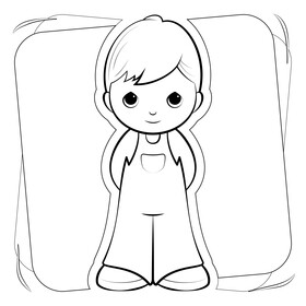 Precious moments drawing black and white vector