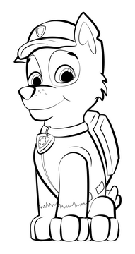 PAW Patrol, rocky black and white clipart
