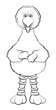 Sesame Street, Big bird black and white clipart