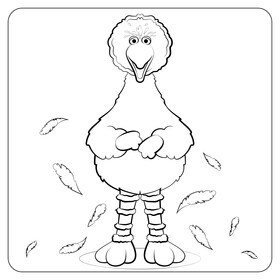 Sesame Street, Big bird drawing black and white vector