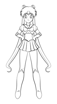 Sailor Moon black and white clipart