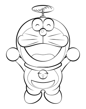 Doraemon black and white clipart