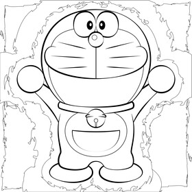 Doraemon black and white vector