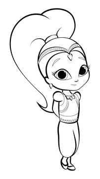 Shimmer and Shine black and white clipart
