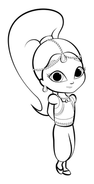 Shimmer and Shine black and white clipart