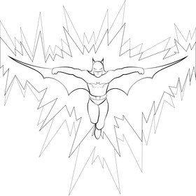 Batman drawing black and white vector