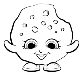 Shopkins kooky cookie black and white clipart